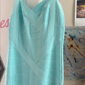 Chic Light Blue Bandage Dress